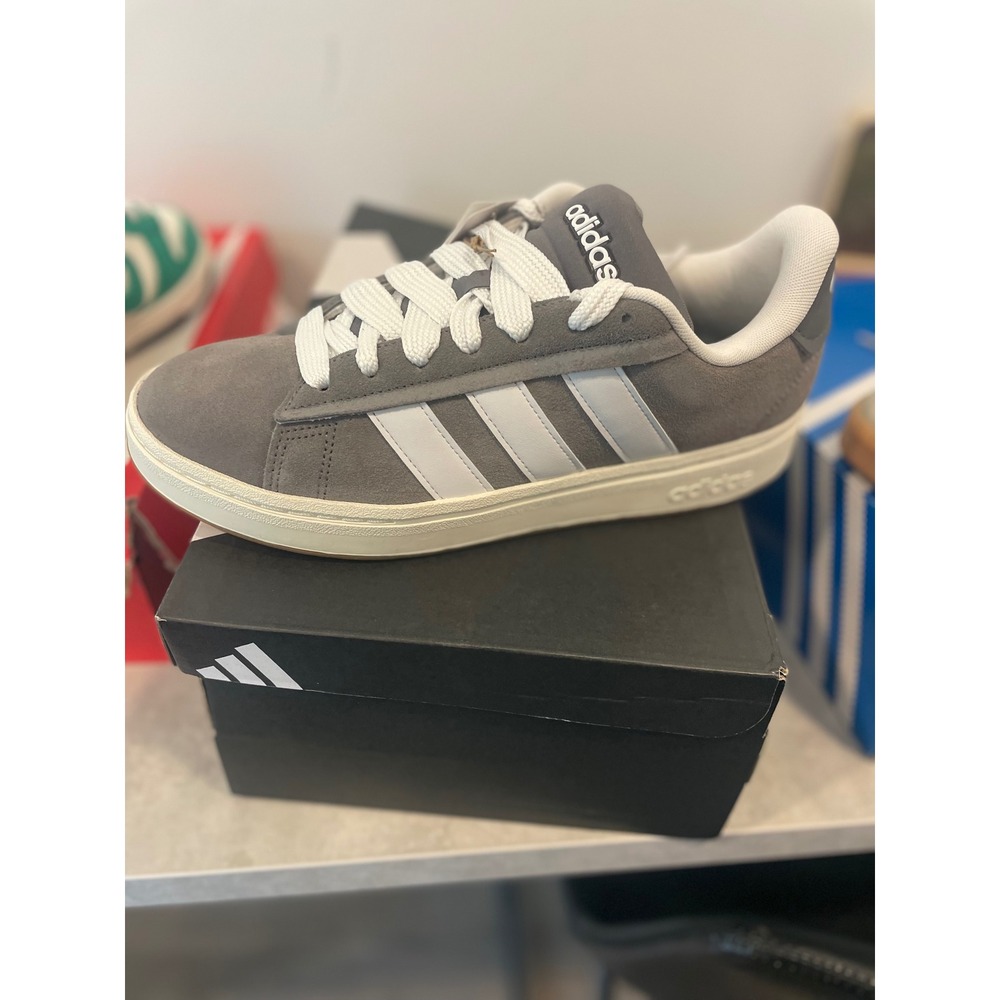 Adidas Grand Court Alpha 00s Mens Grey Suede Low Top Sneakers JR0542 Size 9